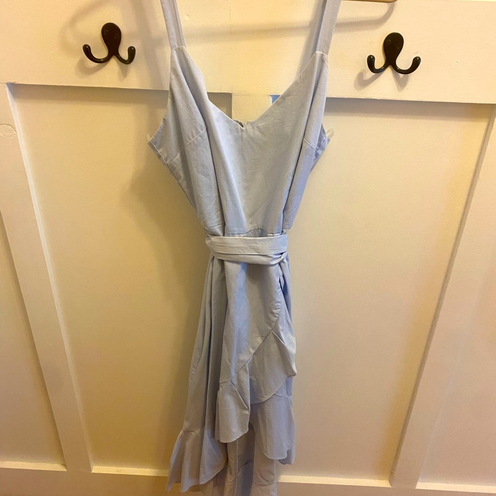 Light blue high low dress